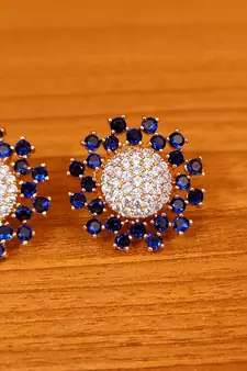 Blue onyx studs