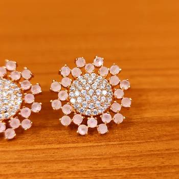 Pink onyx studs 2