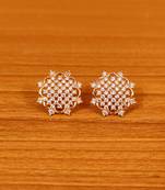 White cubic zirconia studs