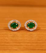 Green emerald  studs