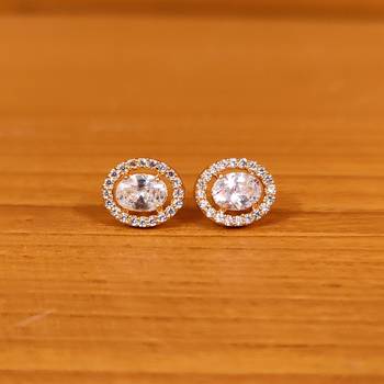White cubic zirconia studs 1