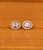 White cubic zirconia studs