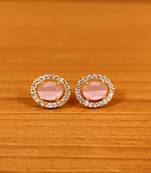 Pink onyx studs