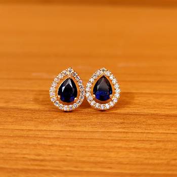 Blue sapphire  studs 1