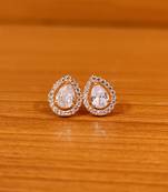 White cubic zirconia studs