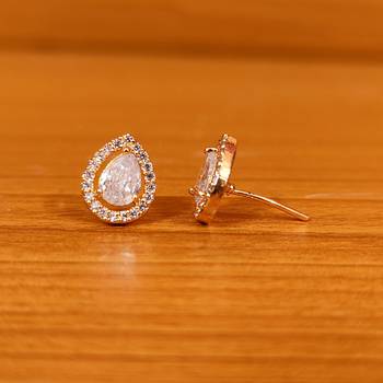 White cubic zirconia studs 2