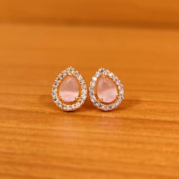 Pink onyx studs 1