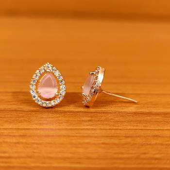 Pink onyx studs 2
