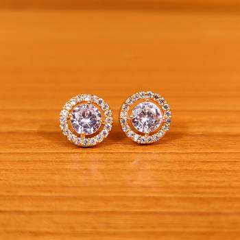 White cubic zirconia studs 1