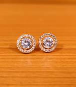 White cubic zirconia studs