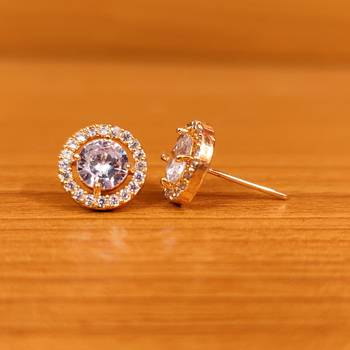 White cubic zirconia studs 2
