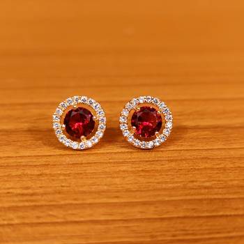 Red ruby  studs 1