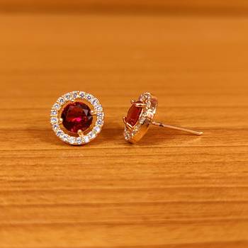Red ruby  studs 2