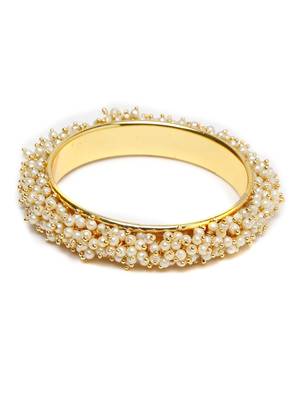 Designer Pearl Stone Wedding Bridal Bunched Pearl Bangles Set 4