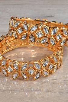Kundan Stone Embellished Designer Bangles BD645