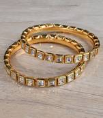 Kundan Stone Embellished Designer Bangles BD647