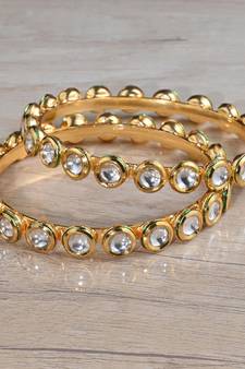 Kundan Stone Embellished Designer Bangles BD648