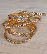 Kundan Stone Embellished Designer Bangles BD649