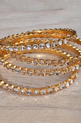 Kundan Stone Embellished Designer Bangles BD650
