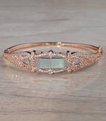 Rose Gold Plated Mint Stone Cubic Zirconia Bracelet BD663