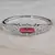 Rhodium plated ruby stone cubic zirconia bracelet bd668