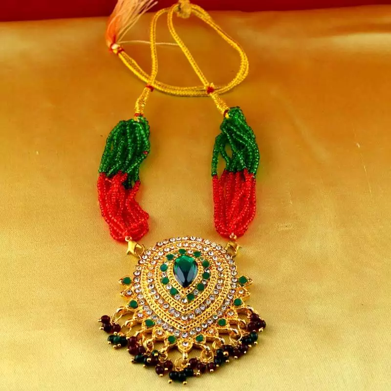 Necklace Gold Platted Stone Meenakari Cz Ad Moti Pearl Polki Kundun