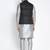 Benstoke Men's Silk Blend Grey Kurta With Pyjama & Black Nehru Jacket