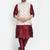 Benstoke Men's Silk Blend Maroon Kurta With Pyjama & Green Printed Nehru Jacket