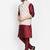 Benstoke Men's Silk Blend Maroon Kurta With Pyjama & Green Printed Nehru Jacket