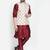 Benstoke Men's Silk Blend Maroon Kurta With Pyjama & Green Printed Nehru Jacket
