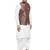 Benstoke Men's White Kurta With Dhoti & Dark Green Printed Nehru Jacket