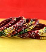 rajasthani lakh bangles muti coulor  stone size-2.4,2.6,2.8