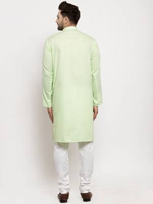 Light Green solid kurta with churidaar pyjama 2