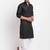 Black solid pathani kurta with White salwar