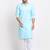 Sky Blue solid pathani kurta with White salwar