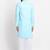 Sky Blue solid pathani kurta with White salwar