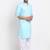 Sky Blue solid pathani kurta with White salwar