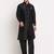Black solid kurta with pyjama