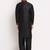 Black solid kurta with pyjama