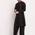 Black solid kurta with pyjama