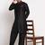 Black solid kurta with pyjama