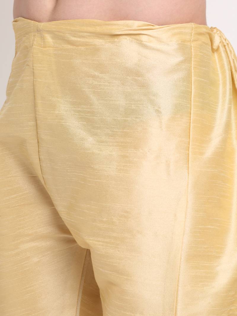 Gold solid kurta with pyjama