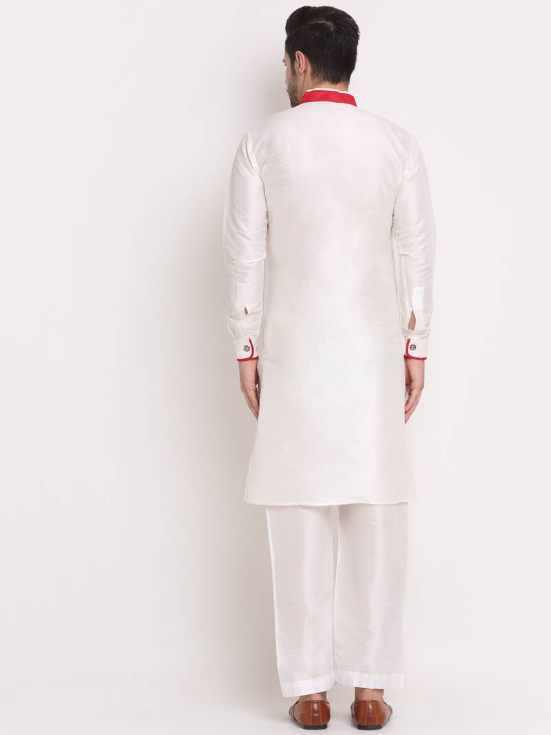 White solid kurta with pyjama