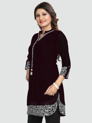 Black plain georgette short-kurtis 2