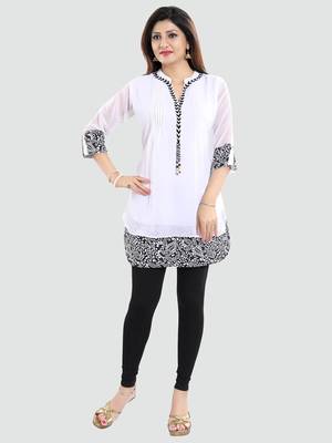 White plain georgette short-kurtis 5