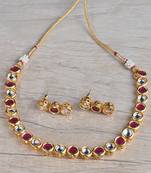 Kundan and Stone Embellished Necklace Set FNN299