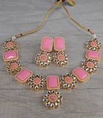 Kundan and Stone Embellished Designer Necklace Set FNN306