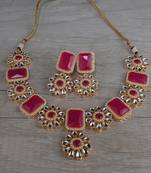 Kundan and Stone Embellished Designer Necklace Set FNN308