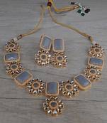 Kundan and Stone Embellished Designer Necklace Set FNN309