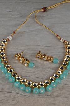 Kundan and Stone Embellished Necklace Set FNN311